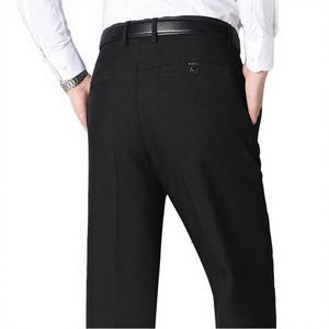 Pantalon de bureau noir pour homme en tissu non tissé respirant et écologique polyester/coton, avec fermeture éclair, doublure mi-longue, couleur menthe - Product Image 4