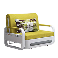 Canapé-lit pliable extensible moderne minimaliste à succès, en métal et tissu, pour chambre à coucher, salon, salle à manger, hôtels, appartements