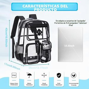 Sac à dos transparent robuste pour l'école et le travail - Product Image 3