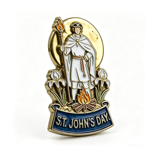 Insignia de Metal Esmaltada Personalizada para el Día de San Juan con Antorcha y Llama, Souvenir Religioso, Deportivo y de Moda - Product Image 4