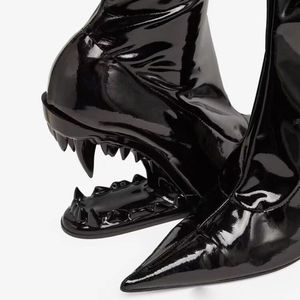 Botas Largas De Mujer Big Size Stocking Tube Shark Tooth Lady Over the Knee Thigh High Boots for Women - Product Image 3