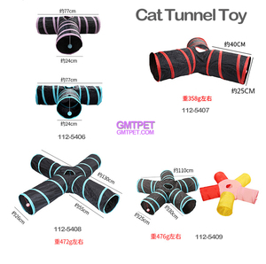 Gmtpet Luxe Klassieke Moderne Cartoon Milieuvriendelijk Polyester Interactieve Boor Kauwemmer Niet Opvouwbare Trainingstunnel Voor Katten - Product Image 2