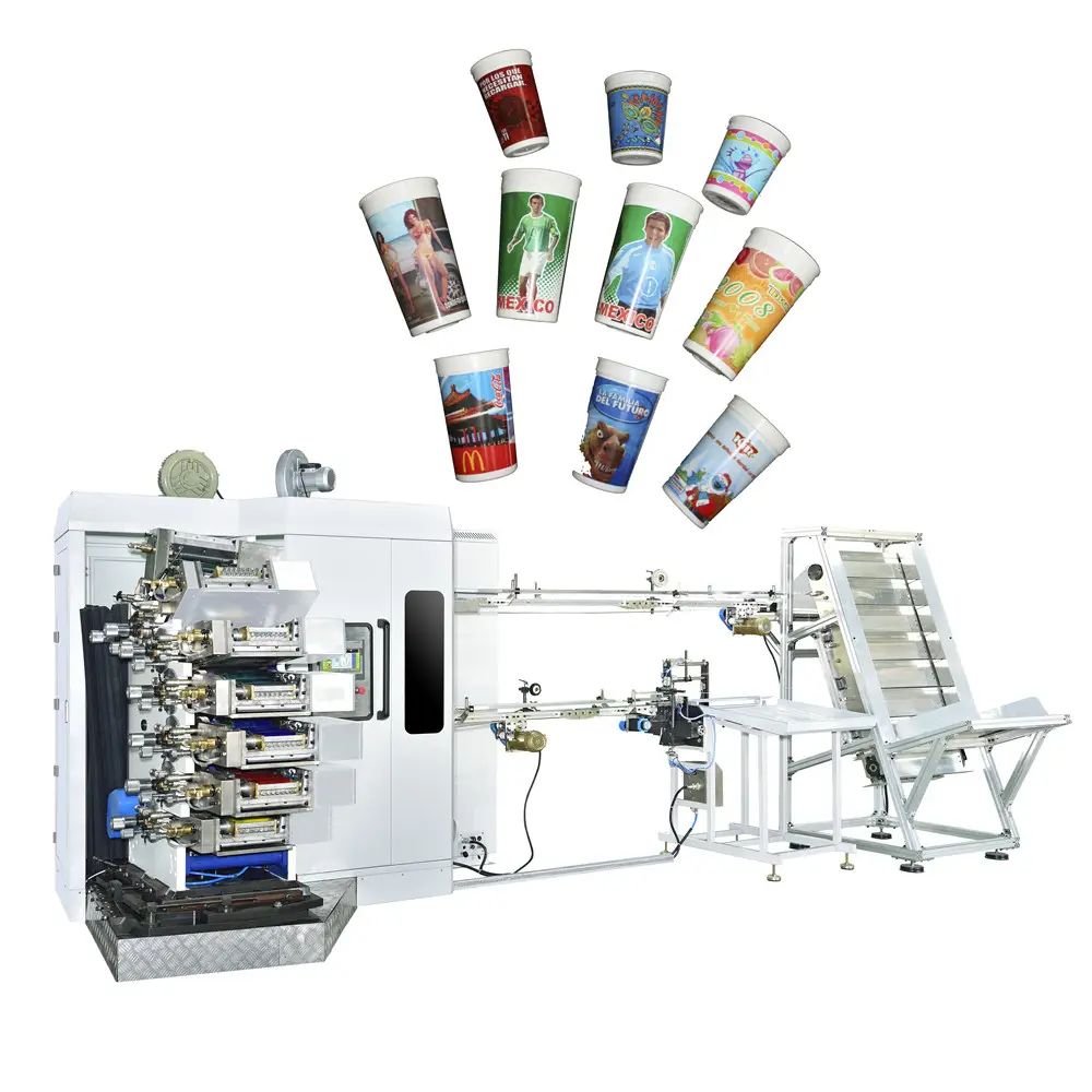 7 रंग ऑफसेट प्रिंटिंग मशीन कीमत, प्लास्टिक कप मुद्रण मशीन, पालतू कप पूर्ण ऑटो कप मुद्रण मशीन ऑफसेट प्रिंटर