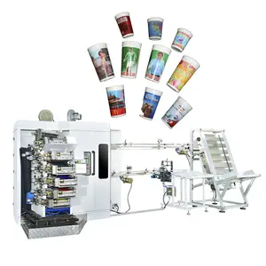 Precio de la máquina de impresión offset de 7 colores, máquina de impresión de vasos de plástico, máquina de impresión de vasos completamente automática de vasos para mascotas, impresoras offset