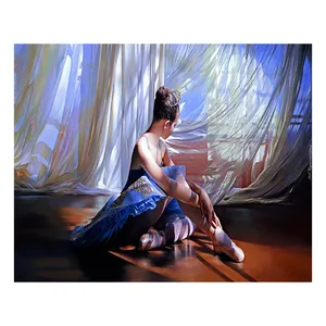 Mejor precio ballet moderno hermosa bailarina con exquisito Paquete de regalo decoración del hogar para principiantes DIY 5D pintura de diamantes