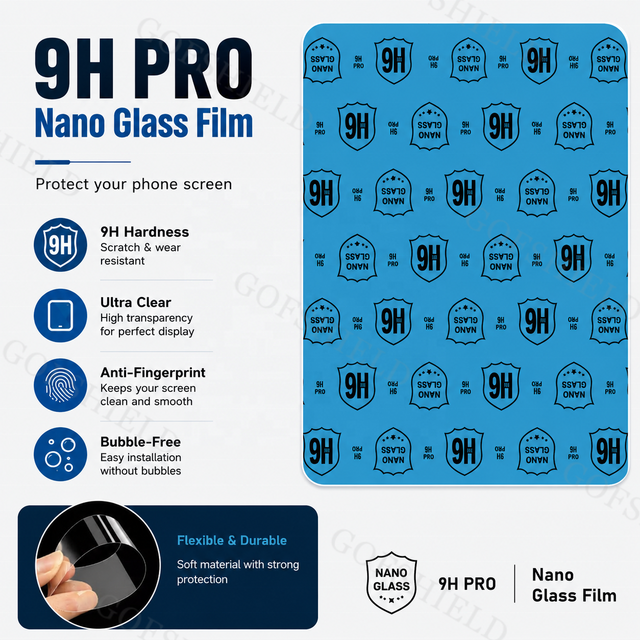 GOFSHIELD 9H Nano Glass Anti-Shock Protector Raw Material Screen Protector Roll Material