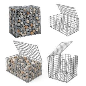 Caissons de gabions carrés soudés décoratifs modernes <span class=keywords><strong>pour</strong></span> jardin, en treillis métallique revêtu, remplis de pierres, <span class=keywords><strong>pour</strong></span> murs de soutènement et aménagement paysager - Product Image 1
