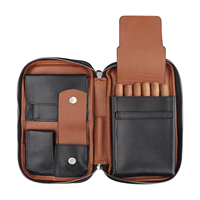 Pochette en cuir de voyage multifonctionnelle, sac personnalisé pour Cigarette, sac brun et noir avec fermeture à glissière pour tabac, étui en rouleau avec Logo Portable