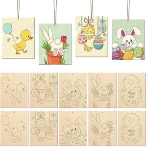 Kit de peinture traditionnelle en bois à colorier soi-même pour les jeunes <span class=keywords><strong>artistes</strong></span>, en bois brut, pour le bricolage créatif - Product Image 1