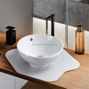 Hiện đại trắng gốm phòng tắm bồn rửa kích thước nhỏ <span class=keywords><strong>Counter</strong></span> <span class=keywords><strong>Top</strong></span> rửa lưu vực hình chữ nhật hình dạng cho khách sạn - Product Image 3