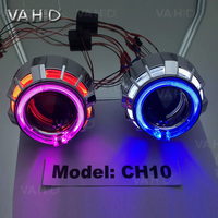 BaoBao CH10 Éclairage Double 2,5 pouces 35W Phare HID Bi-Xénon Lentille de projecteur Angel Devil Eyes pour Voiture Moto