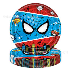 Décorations de fête d'anniversaire pour garçon sur <span class=keywords><strong>le</strong></span> thème de <span class=keywords><strong>Spiderman</strong></span>, rouge et bleu, plateau en plastique jetable, 96 pièces, fournitures de fête multi-occasions - Product Image 3