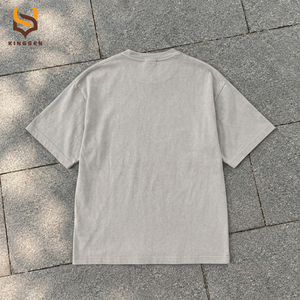 Camisetas Gráficas Vintage para Hombre con Logotipo Personalizado, Color Gris Lavado, Estampado de Banda de Rock, Hombros Caídos, Algodón, Talla Grande - Product Image 2