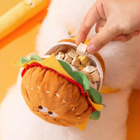 Harnais élégant et mignon pour chien et chat avec sac à dos motif hamburger, harnais de poitrine premium pour animaux de compagnie, laisse pour petits chiots et chiens en randonnée
