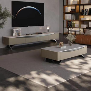 <span class=keywords><strong>Tavolino</strong></span> da Caffè Quadrato in Pietra Sinterizzata di Lusso Leggero e Durevole con Struttura in <span class=keywords><strong>Legno</strong></span>, Design Moderno per Arredamento Soggiorno - Product Image 3