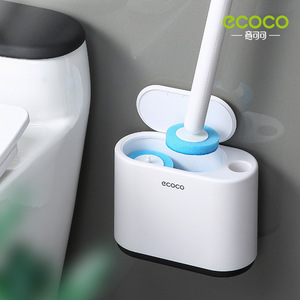 Ecoco Toilet Brush Holder Wall Mounted Rectangular Easy To Clean Bathroom Toilet Cleaning - Product Image 1