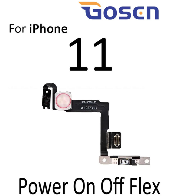 Gosen for for 11 11 Pro 11 Pro Max Power On/Off Volume Flex Cable Replacement Brackets with Bar Design for Repair