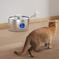 Dispensador de Agua Automático para Mascotas de Acero Inoxidable de 3.2l, Personalizable, Digital, de Gran Capacidad y Bajo Ruido