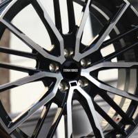 Jantes de voiture TITAN FORCE 18 20 22 24 pouces 5x112 5x120 Jantes forgées sur mesure Noir brillant Face usinée pour BMW Série 5 Série 7 X3 X5
