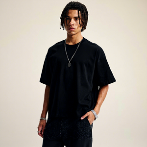 T-shirt à manches courtes unisexe en coton pur épais, respirant, résistant aux UV et imperméable, coupe ample streetwear - Product Image 3