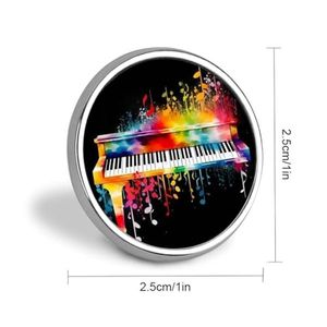 Broches Redondos con Notas Musicales de <span class=keywords><strong>Piano</strong></span> Coloridos OEM ODM para Mujeres y Hombres, Broches de Moda - Product Image 2
