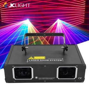 Projecteur Laser Rgb 3d à 2 lentilles, éclairage de scène, contrôle de la musique, Dj Club, faisceau lumineux <span class=keywords><strong>Dmx</strong></span>, pour piste de danse Disco - Product Image 1