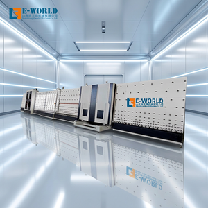 Ligne de production de double vitrage vertical en acier à commande PLC haute précision Eworld, machine automatique pour verre isolant 380V 3-20mm - Product Image 1