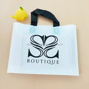 Venda quente Atacado shopping bag logotipo personalizado personalizado sacola de compras com alça sacola plástica