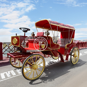 Magnifique calèche royale rouge tirée par des chevaux, chariot à chevaux, chariot à vendre, chariot à chevaux spécial pour les fêtes - Product Image 3