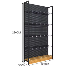 Étagères de supermarché robustes à double face, présentoirs métalliques perforés, installation rapide pour magasins de détail - Product Image 2