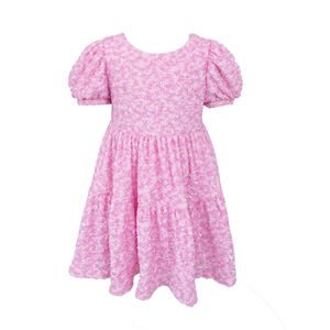 Vestido <span class=keywords><strong>de</strong></span> Fiesta para Niña Pequeña, Color Rosa, con Rosetas 3D, Mangas Abullonadas, Diseño <span class=keywords><strong>de</strong></span> <span class=keywords><strong>Princesa</strong></span>, para Cumpleaños, Ropa <span class=keywords><strong>de</strong></span> Diseñador, Texturizado - Product Image 2