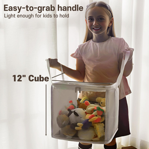 Caja de Juguetes de PVC, Organizador de Área de Juegos para Niños, <span class=keywords><strong>Cubo</strong></span> con Lateral Transparente, Diseño Plegable, Contenedores Organizadores - Product Image 4