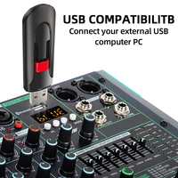 Consola de Mezcla de Audio Profesional con Entrada MP3 para Computadora y 99 Efectos de Reverb Integrados, Mezclador de Audio de 16 Canales