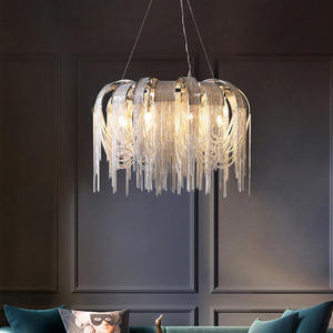 Customization Circular Soft Fitting Aluminum Chain Personality Artistic Fringed Originality Modern Tassel <b>Chandelier</b> - Product Image 2