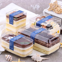 Boîte d'emballage carrée transparente en plastique PS jetable pour biscuits, personnalisable