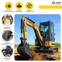 Mini-excavatrice de 3,5 tonnes pour verger et ferme, excavatrice sur chenilles personnalisée, CE EPA Euro 5, godet remplaçable, livraison gratuite