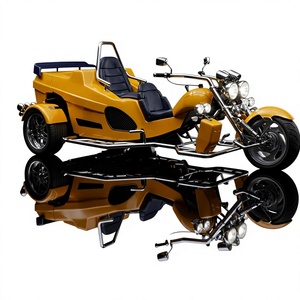 Triciclo Motorizado Amarillo Personalizado de 3 Ruedas, Carrocería Abierta, 2 Plazas, Uso del Pasajero del Lado Derecho - Product Image 1
