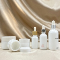 Flacon compte-gouttes de 30 ml, couleur personnalisée, verre opale blanc opaque, flacon de sérum pour soins de la peau, impression sérigraphique pour emballage cosmétique