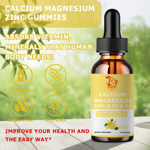 Gouttes liquides Red-Kangaroo Calcium Magnésium Zinc D3 K2 1 FL.OZ/30 ML Saveur citron naturel Complément alimentaire pour le soutien des os et des articulations - Product Image 4