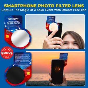 Lunettes solaires approuvées AAS, certifiées CE et ISO, pour l'observation avec filtre photo pour smartphone, lunettes pour éclipse solaire - Product Image 3