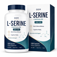 Capsules de L-Sérine, Complément Alimentaire, Acide Aminé, Bien-être Cérébral et Nerveux, Vitalité Cognitive, Végétalien, Sans OGM, Sans Gluten, OEM ODM