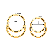 Anneau clicker articulé en spirale en titane ASTM F136, double fil, avec zircone cubique en forme de goutte, pour piercing septum, nez, cartilage, hélix, oreille - Vente en gros