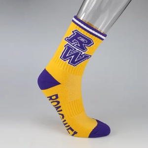 High Quality Sporty Basketball Team Towel <b>Socks</b> – Breathable Jacquard Design Quick Dry High Crew for Summer Sports - Product Image 4