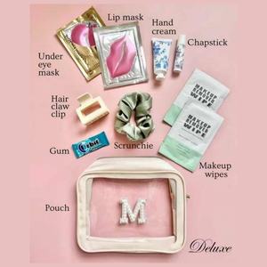 Bolsa de maquillaje de PVC mixta de nailon de 10 pulgadas para mujer, bolsa de viaje portátil impermeable con cremallera y parche de letras, estilo de moda - Product Image 5