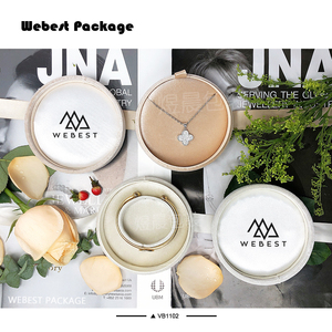 Webest Package new style custom jewelry box velvet necklace gift box round jewellery ribbon