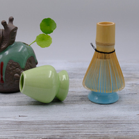 Support de fouet à thé Matcha en bambou vert clair japonais Matcha support de fouet en céramique Chasen service à thé accessoires