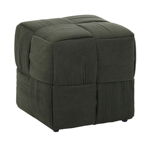 Pouf repose-pieds carré en velours côtelé vert, doux et confortable, pour canapé - Product Image 1