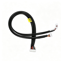 Kabel Harness Multi-branch Kustom dengan Beberapa Konektor Plastik Putih, Rakitan Kabel Berlapis Hitam untuk Peralatan Otomasi