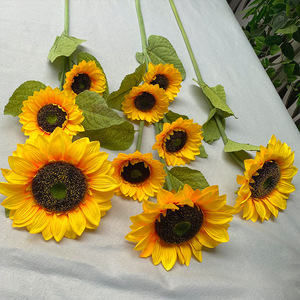 Tiges de tournesol artificielles en gros, fleurs artificielles en soie réalistes pour la décoration de la maison, les mariages, les événements, les fêtes, la fête des mères, Halloween - Product Image 5