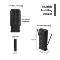 Antenne VHF UHF longue portée Antop pour signaux TV numériques, amplifiée, dipôle, réflecteur, performance élevée intégrée de 28 dB